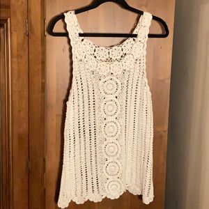 Crochet cream sweater